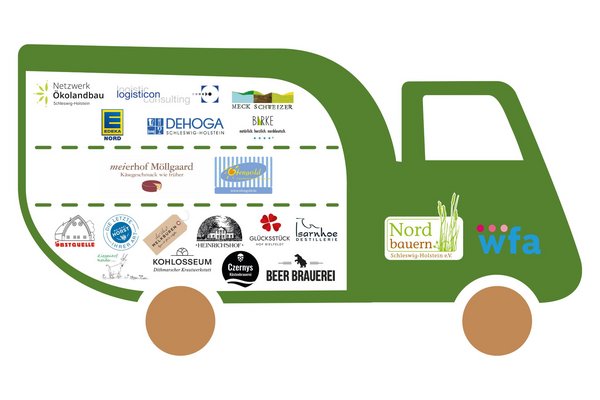 [Translate to Englisch:] LKW mit Logos der Mitglieder